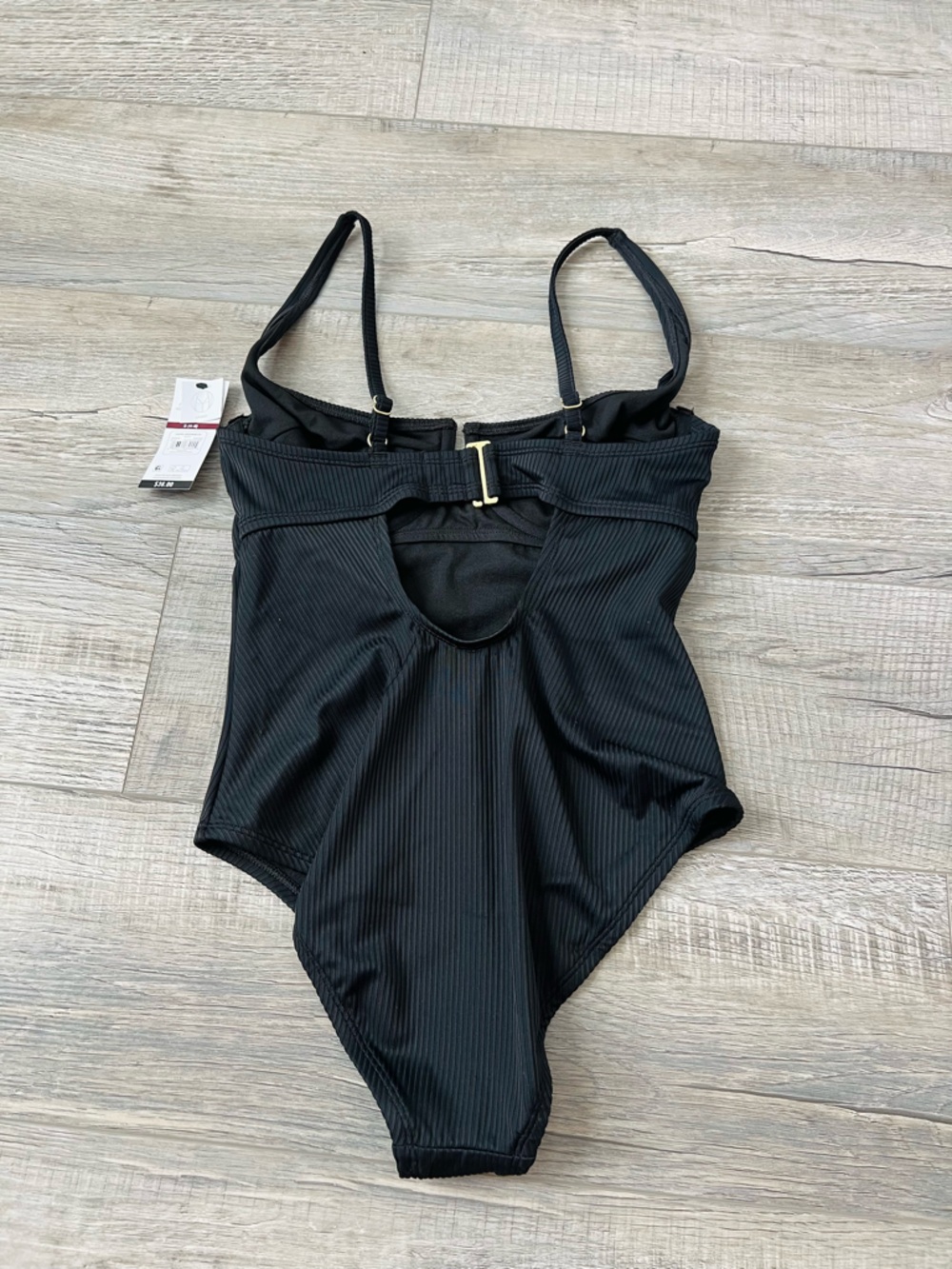 sofia by sofia vergara Black Ribbed One-Piece Swimsuit - Picture 4 of 5